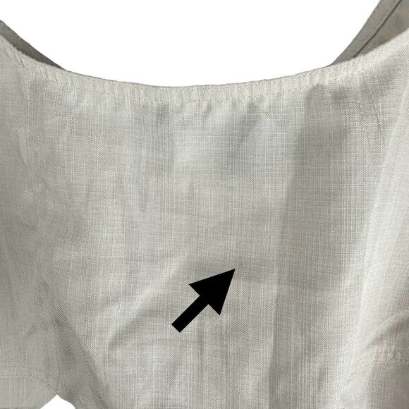 Pretty Little Thing Plus Cream Linen Lace Up Back Crop Top Size US 14 NWT - Picture 9 of 9